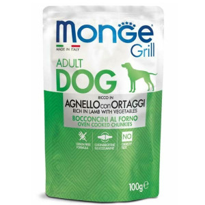 MONGE DOG GRILL LAMB suņu konservi Jērs, dārzeņi 100g
